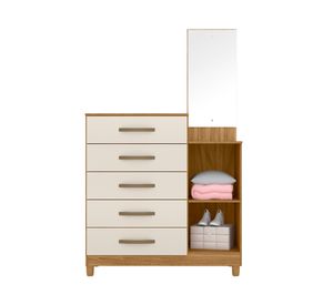 Cómodas Lisboa café/off 5 cajones