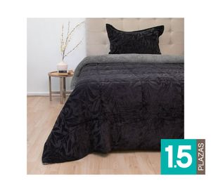 Cubrecama Outboss deluxe Senses negro 1.5 plazas