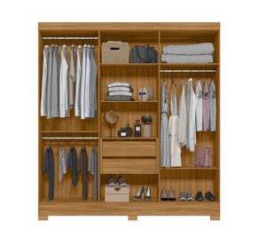 Clóset 6 puertas 2 cajones Valencia café/off 212x195x47 cm