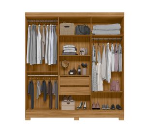 Clóset 6 puertas 2 cajones Valencia café/gris 212x195x47 cm