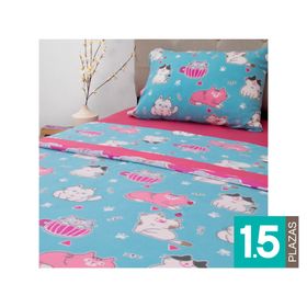Juego de sábanas 1.5 plazas Kids composé gatos