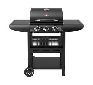Parrilla a gas Kansas black 3 quemadores