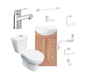 Mueble vanitorio Marie 50 cm rustico + Teos