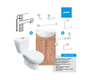 Mueble vanitorio Marie 50 cm rustico + Teos