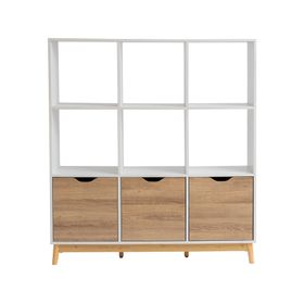 Estante organizador Florencia blanco/natural 126x114x30 cm