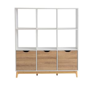 Estante organizador Florencia blanco/natural 126x114x30 cm