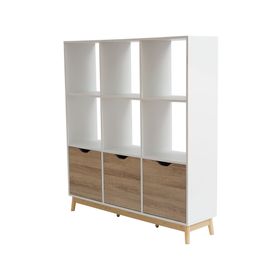 Estante organizador Florencia blanco/natural 126x114x30 cm