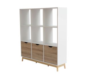 Estante organizador Florencia blanco/natural 126x114x30 cm