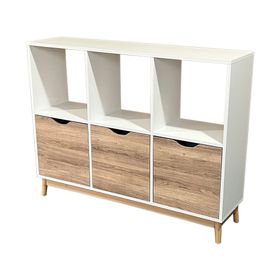 Estante organizador Florencia blanco/natural 88.5x114x30 cm