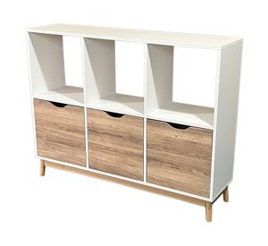 Estante organizador Florencia blanco/natural 88.5x114x30 cm