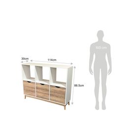Estante organizador Florencia blanco/natural 88.5x114x30 cm