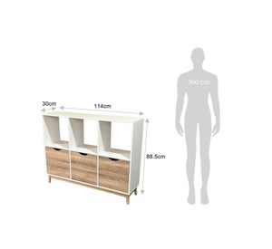 Estante organizador Florencia blanco/natural 88.5x114x30 cm