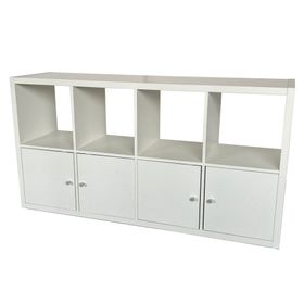 Estante organizador Liam 8 espacios 4 puertas blanco