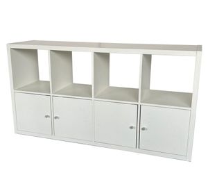 Estante organizador Liam 8 espacios 4 puertas blanco