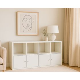 Estante organizador Liam 8 espacios 4 puertas blanco