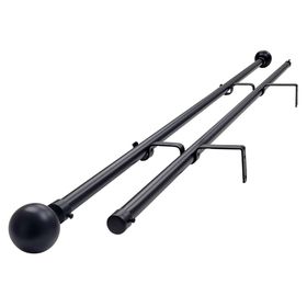 Set de barra cortina extendible muro esfera fierro 5.5x320 cm negro