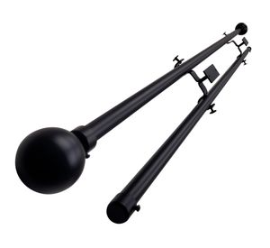 Set de barra cortina extendible techo esfera fierro 8x320 cm negro