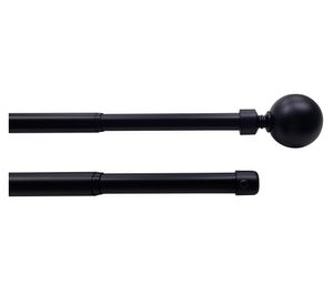 Set de barra cortina extendible techo esfera fierro 8x320 cm negro