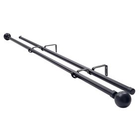 Set de barra cortina extendible muro esfera fierro 5.5x320 cm negro