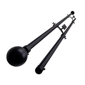 Set de barra cortina extendible techo esfera fierro 8x210 cm negro