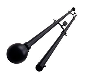 Set de barra cortina extendible techo esfera fierro 8x210 cm negro