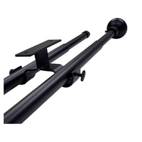 Set de barra cortina extendible techo esfera fierro 8x210 cm negro