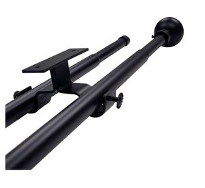 Set de barra cortina extendible techo esfera fierro 8x210 cm negro