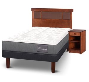 Cama europea Anatomic 1.5 plazas  + set New Dublín caramelo