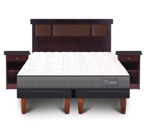 Cama europea Anatomic 2 plazas base dividida + set New Dublín chocolate