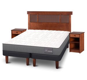 Cama europea Anatomic 2 plazas base dividida + respaldo New Dublín