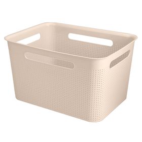 Caja organizadora modular L beige plástico 37x27x21 cm