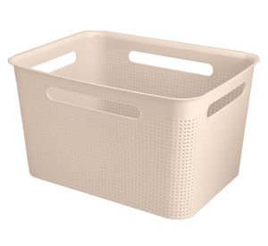 Caja organizadora modular L beige plástico 37x27x21 cm