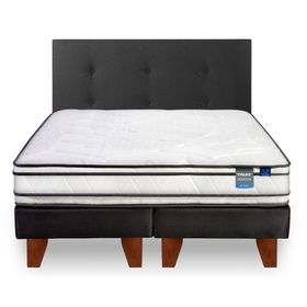 Cama europea 2 plazas Innova base dividida + respaldo Royal negro