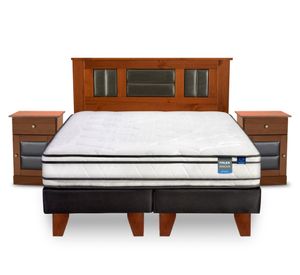 Cama europea Innova 2 plazas box base dividida + set Lorraine