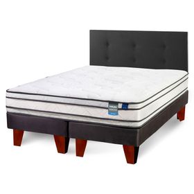 Cama europea 2 plazas Innova base dividida + respaldo Royal negro
