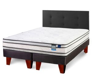 Cama europea 2 plazas Innova base dividida + respaldo Royal negro