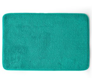Piso de baño Chenille poliéster turquesa 40x60 cm
