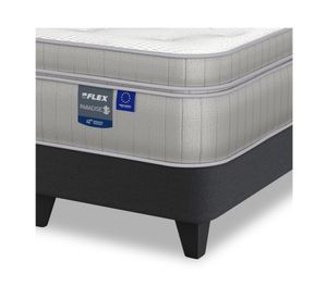 Cama europea Paradise 2 plazas base dividida + respaldo Design gris