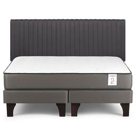 Cama europea New Style 2 plus king base dividida + respaldo Lucio G