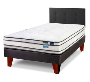 Cama europea Innova 1 plaza box + respaldo Royal negro