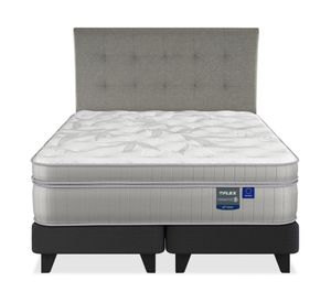 Cama europea Paradise súper king base dividida + respaldo Design gris