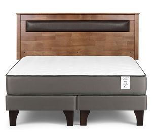 Cama europea New Style 2 plus 2 plazas base dividida + respaldo Ferrara