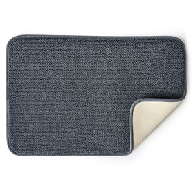 Piso de baño Chenille poliéster gris 40x60 cm