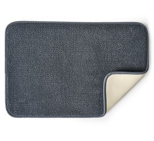 Piso de baño Chenille poliéster gris 40x60 cm