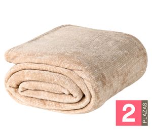 Frazada Grid beige 2 plazas 1 un.