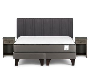 Cama europea New Style 2 plus king base dividida + set Lucio G