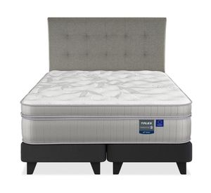 Cama europea Paradise king base dividida + respaldo Design gris