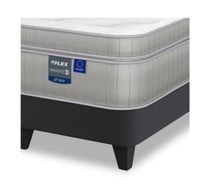 Cama europea Paradise king base dividida + respaldo Design gris