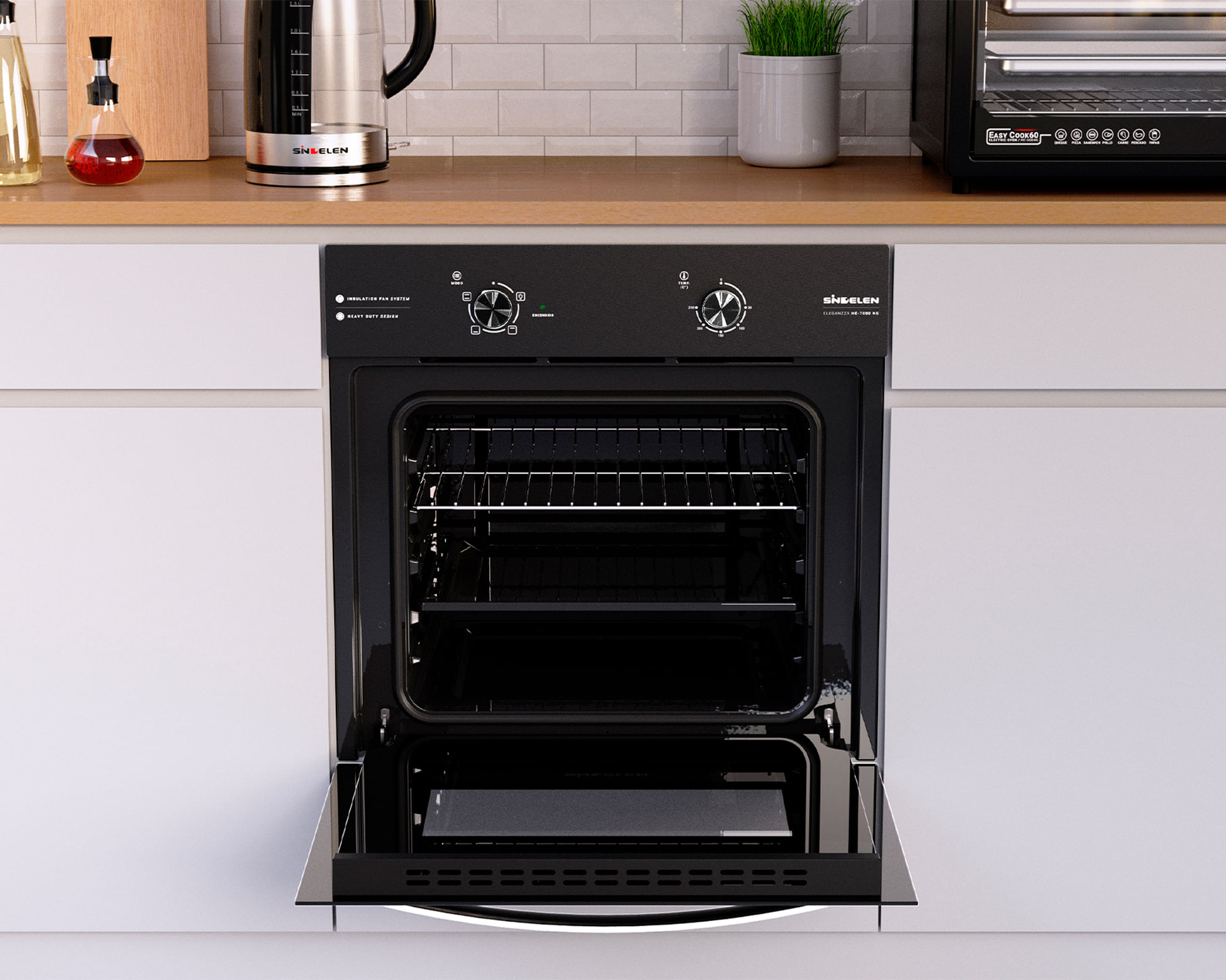 Horno eléctrico empotrable HE-7000NG negro 59 lt | Easy.cl