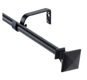 Set barra cortina extensible Prisma fierro 6x120 cm negro